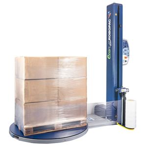 Polu-automatski stroj za omatanje paleta s okretnom platformom