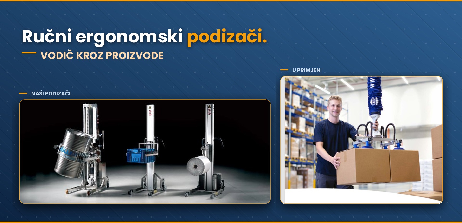 Operater koristi Schmalz ergonomski vakuumski podizač za rukovanje kutijama